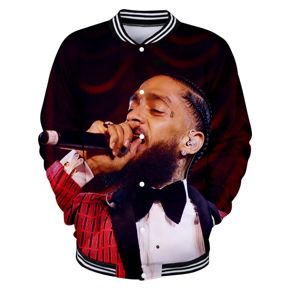 Trendy nipsey hussle casual 3D baseball uniform