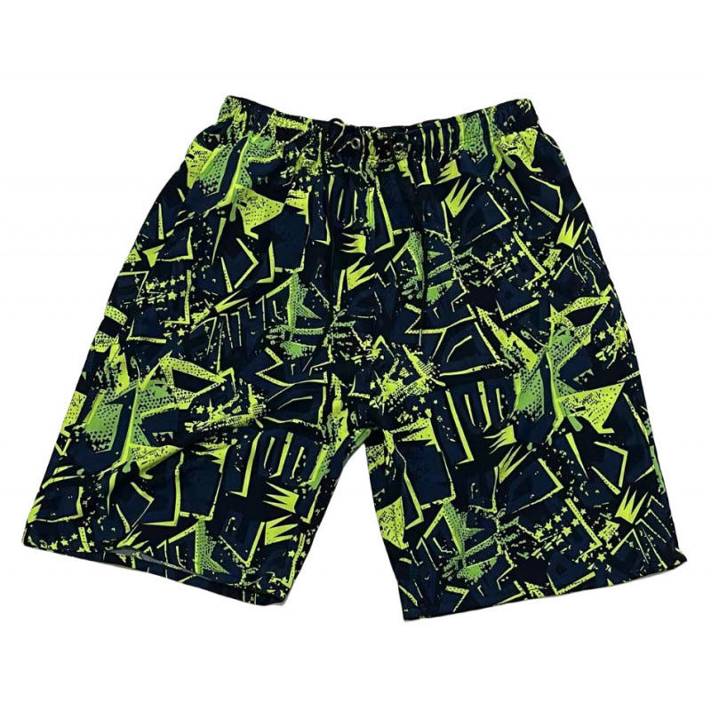 Summer Beach Pants Men's Loose Casual Fifth Pants Ice Silk High Elasticity Quick-drying