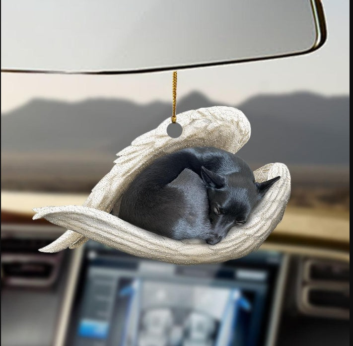 Car Pendant Sleeping Dog Angel Home Decor Acrylic Showcase Hanging Ornaments For Doors
