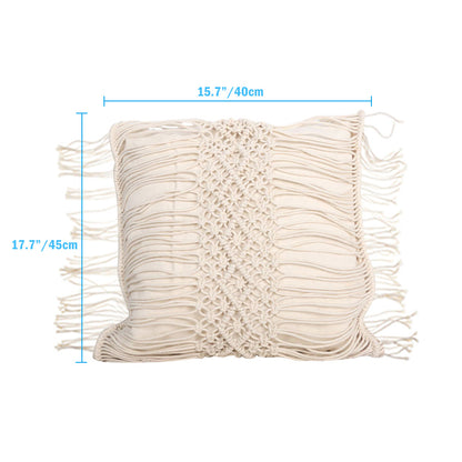 Hand-woven tassel pillow