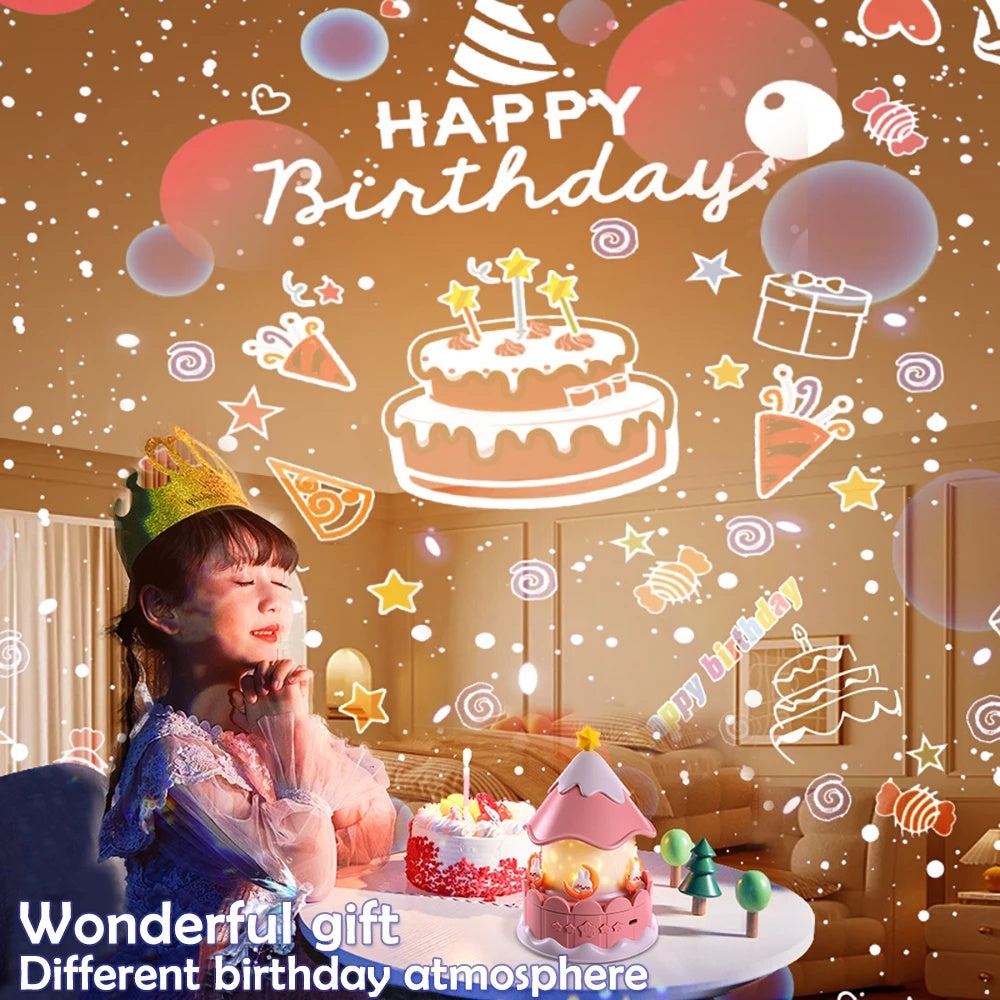 Creative Atmosphere Starry Sky Lights Music Music Music Box