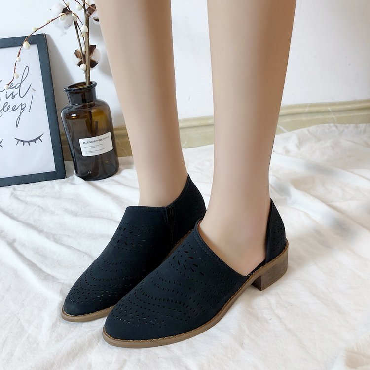 European and American hollow low heel women shoes - FLIPSTYLEZLLC