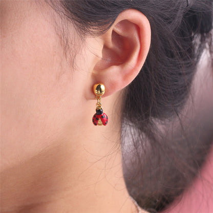 Creative Personality Red Ladybug Earrings