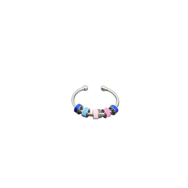 Rotating Enamel Fingertip Stress Relief Ring