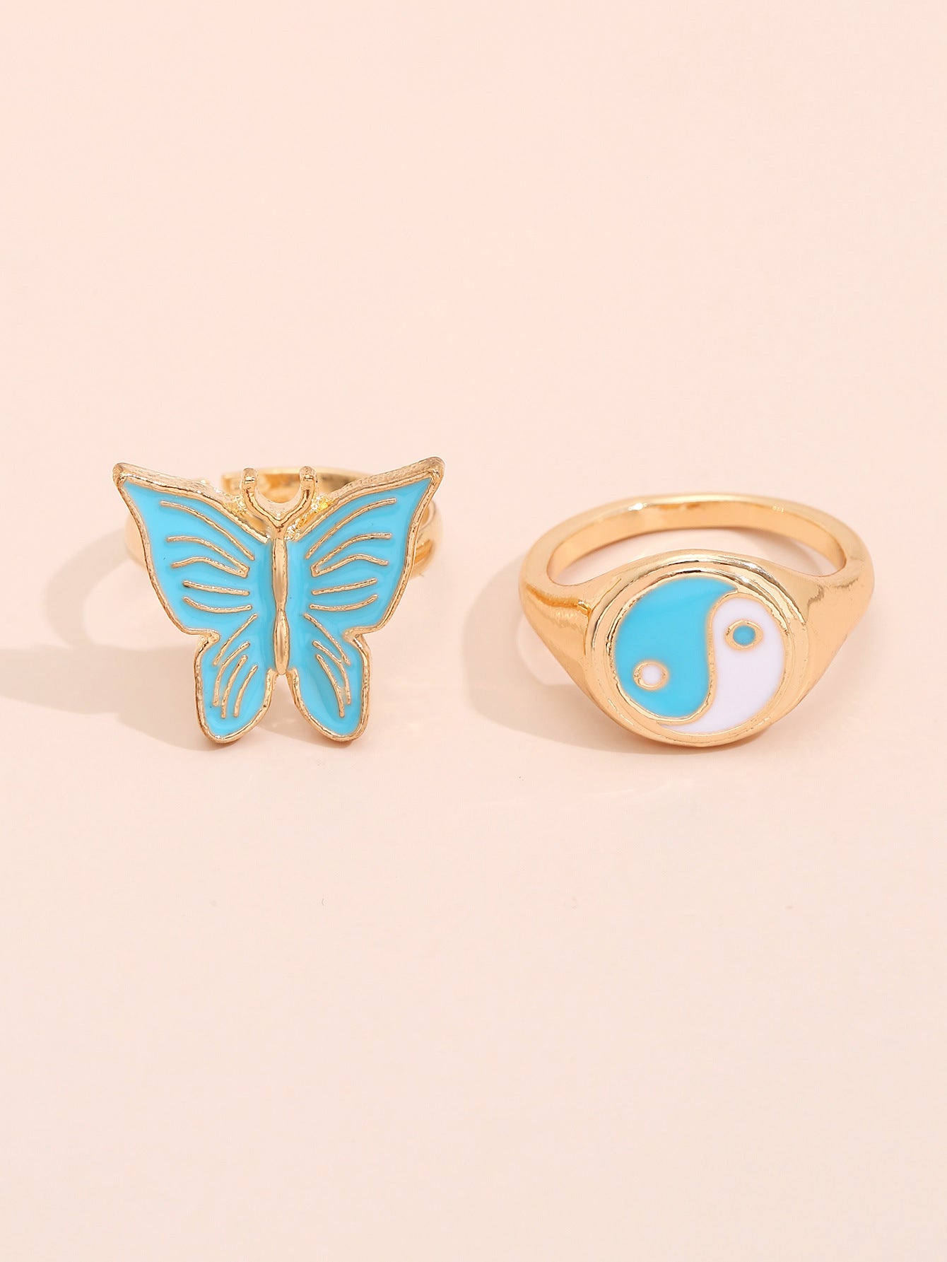 Personalized Colorful Butterfly Gossip New Combination Ladies Ring