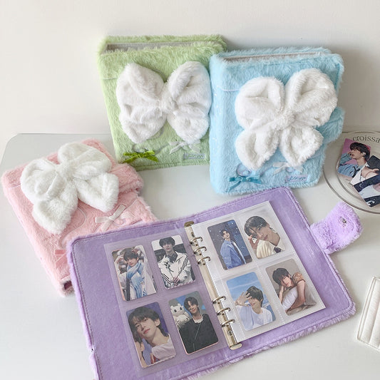Four-grid Bow Plush Album Girl Star Chasing Storage Book