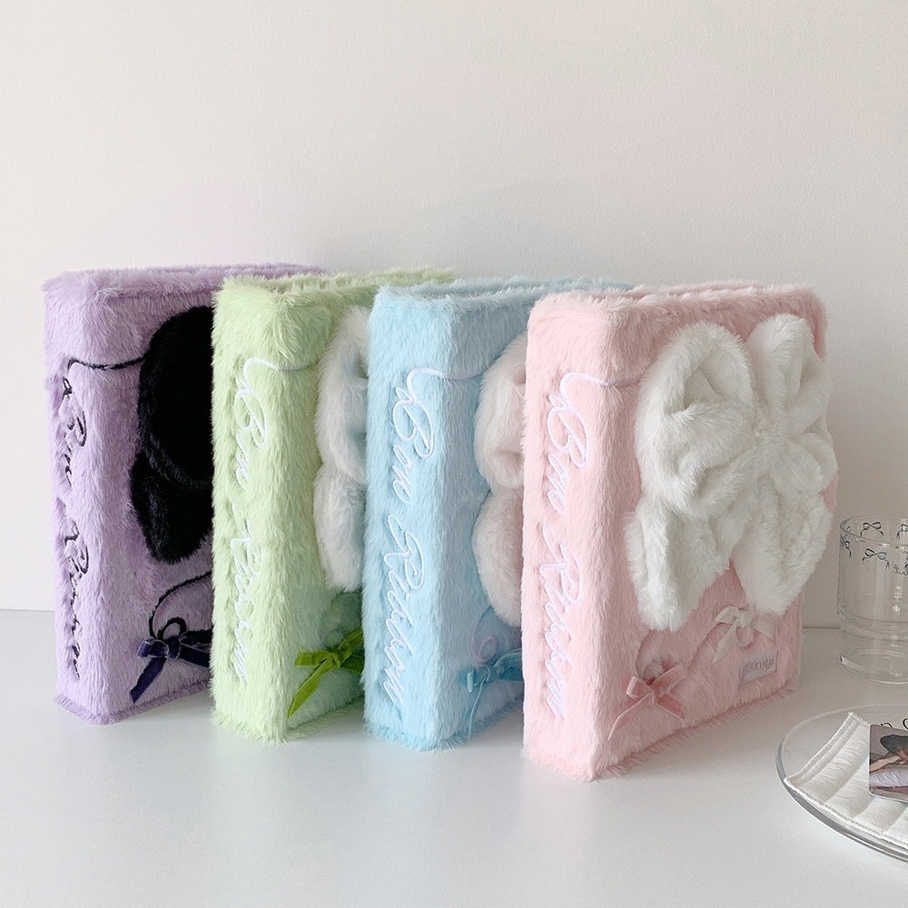 Four-grid Bow Plush Album Girl Star Chasing Storage Book