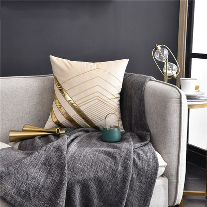 Light Luxury American Style Pillow Patch Leather Embroidered Cushion Sofa Cushion