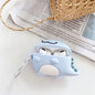 Compatible with Apple , Cute blue baby dragon silicone earphone case