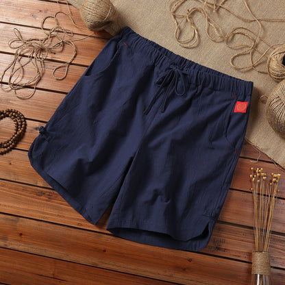 Summer Plus Size Cotton And Linen Casual Shorts Breathable Men's Clothing