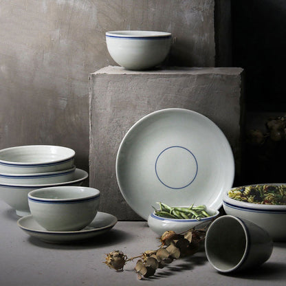 Chinese Style Tableware Set Retro Ceramic Old-fashioned Bowls And Plates