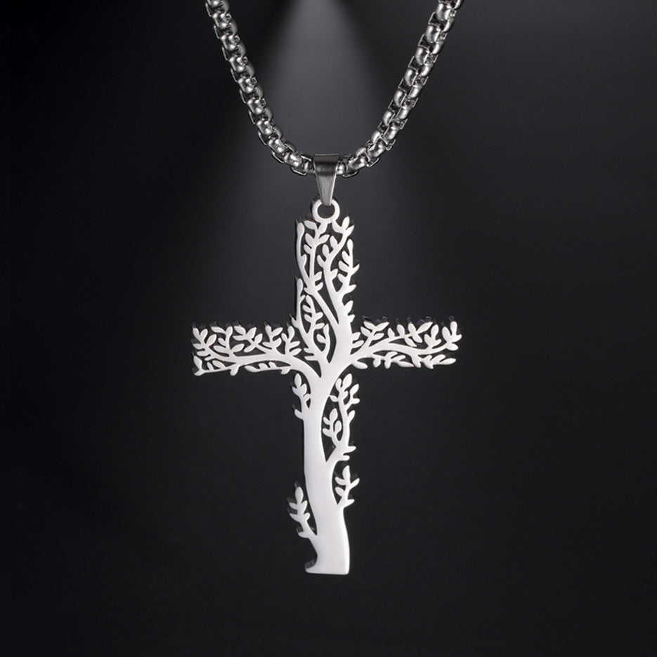 Cross Titanium Steel Pendant Personalized Men's Stainless Steel Necklace