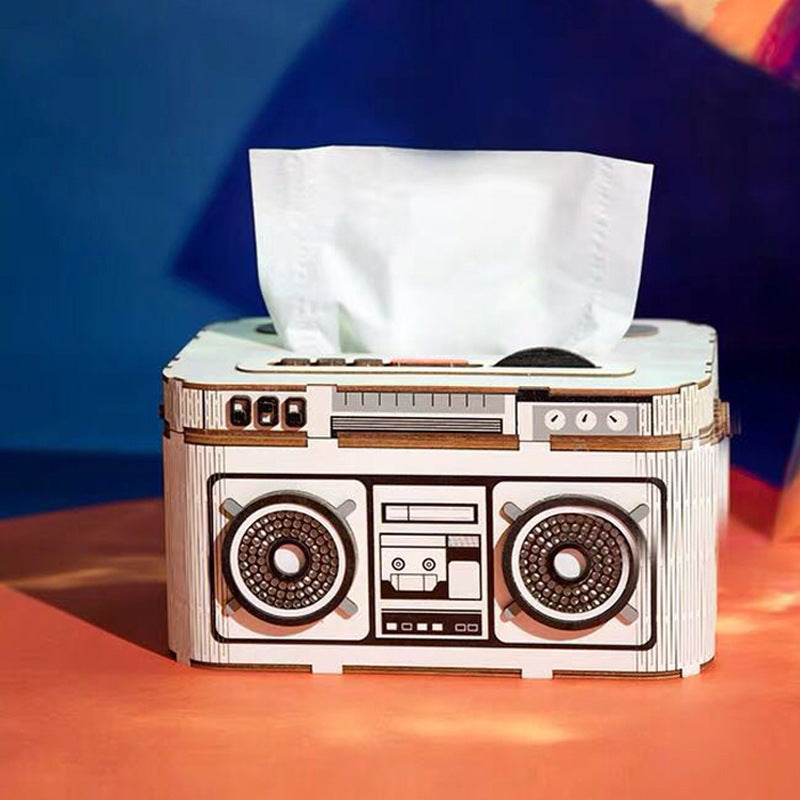 Jigsaw Toy Wooden Pen Holder Desktop Storage Box