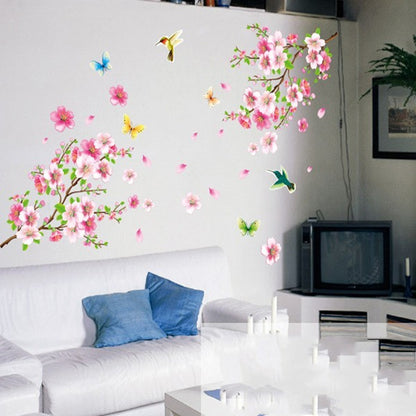 Branch Bird Living Room Glass TV Background Sticker