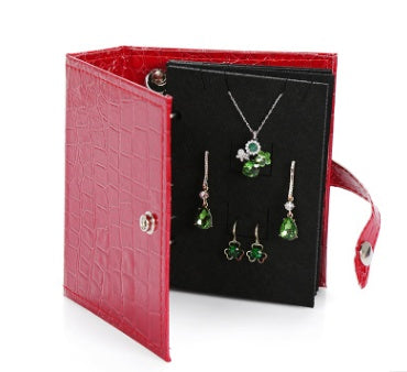 Shore non-portable creative jewelry jewelry storage box Leather earring earring storage book Jewelry album box