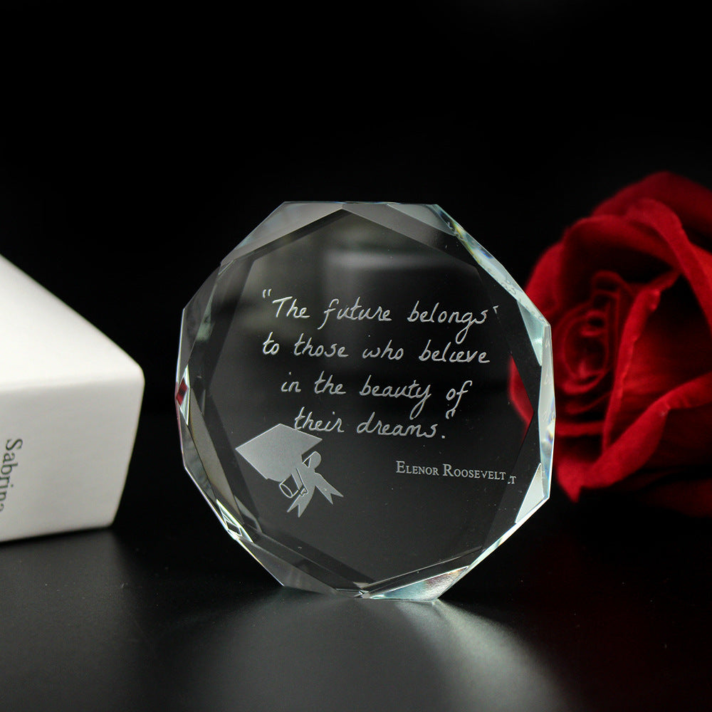 Inner Carved Crystal Paperweight