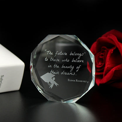 Inner Carved Crystal Paperweight