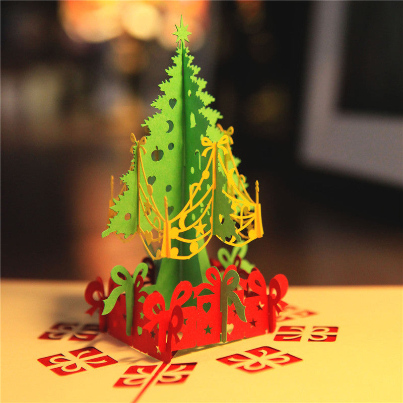 3d Christmas Greeting Card Stereo Christmas Tree Card Creative