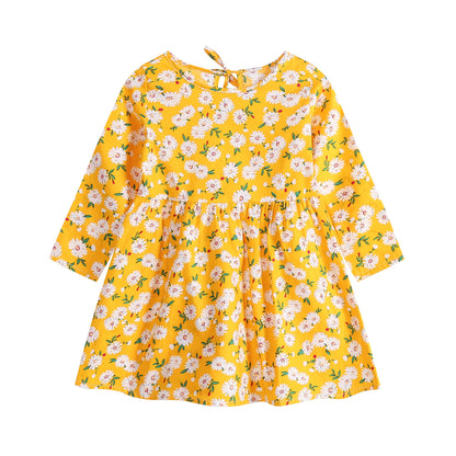 Children's Floral Cotton Long Sleeve Dress