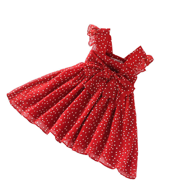 Chiffon Polka Dot Fashion Children's Princess Dress