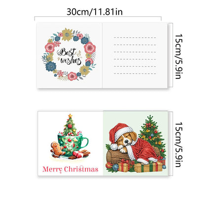 Christmas Style 6 Combination Puppy Style Handmade Greeting Cards