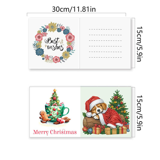 Christmas Style 6 Combination Puppy Style Handmade Greeting Cards