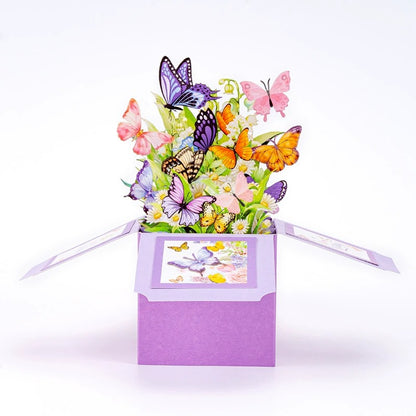 Colorized Butterfly 3D Pop-up Stereo Box Birthday Greeting Card