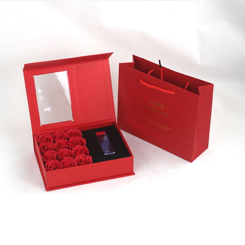 Pearl Paper Window Jewelry Lipstick Gift Box Set