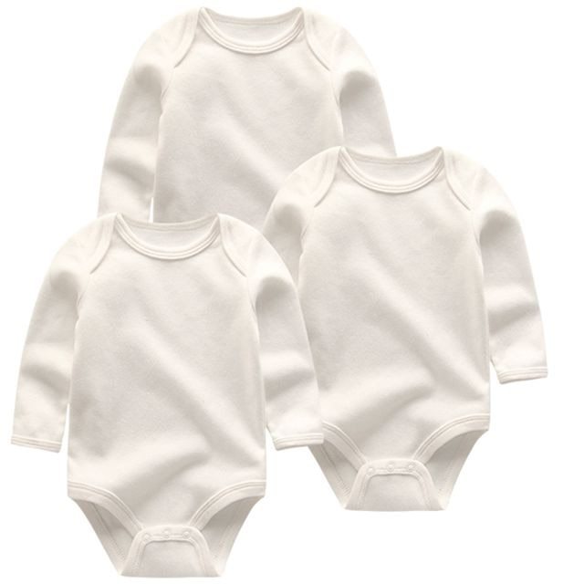 Newborn Solid Color Cotton One-piece Romper Crawl