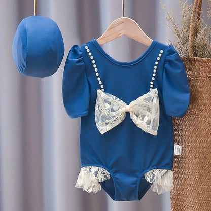 Children's Swimsuit Girls Long-sleeved Baby Girl One-piece Swimsuit Summer