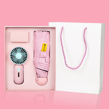 Creative Sunny Rain Small Umbrella Fan Gift Set