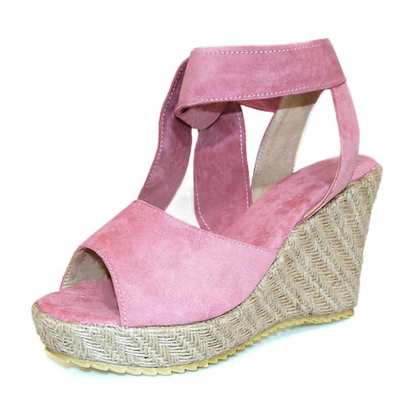 Wedge Heel Foreign Trade Plus Size Fashion Lace-up Women's Shoes Sandals