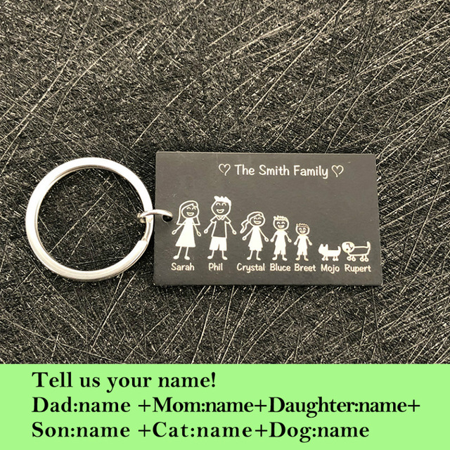 Personalized Family Love Keyring Cute Keychain Customized N