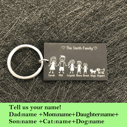 Personalized Family Love Keyring Cute Keychain Customized N