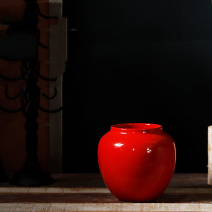 Ceramic Red Living Room Creative Home Decoration Fake Flower Vase