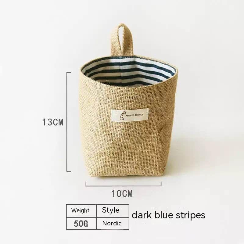 Wall-mounted Desktop Sundries Jute Storage Bag Bathroom S