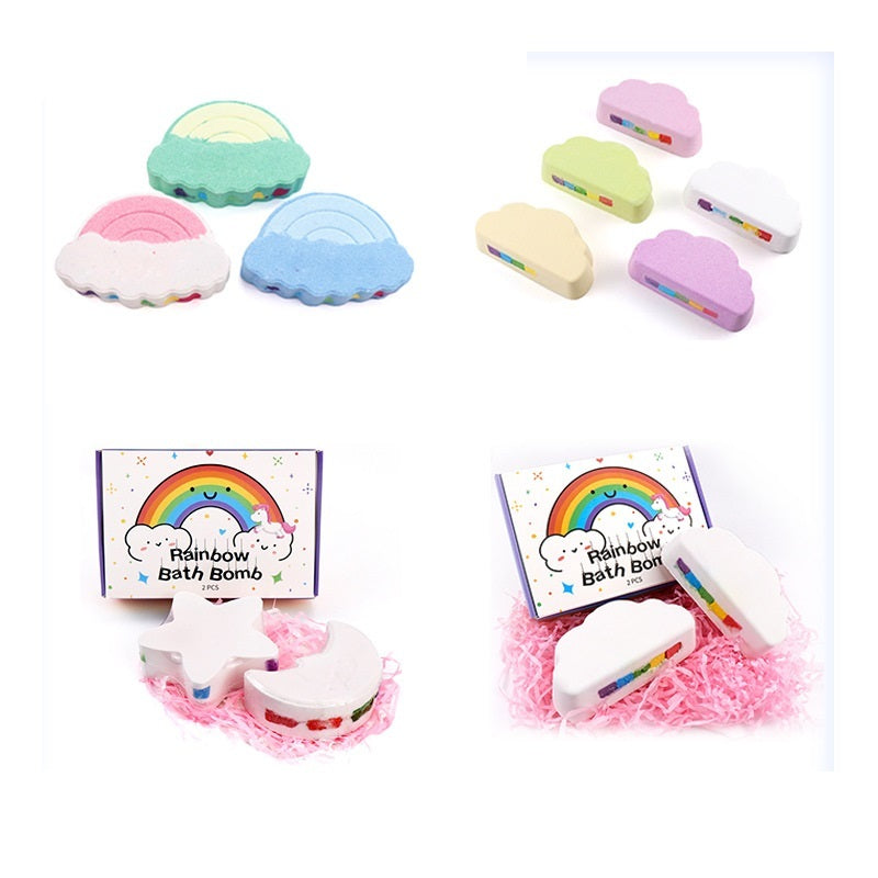 Rainbow Clouds Bath Salt Essential Oil Children Salt Bomb