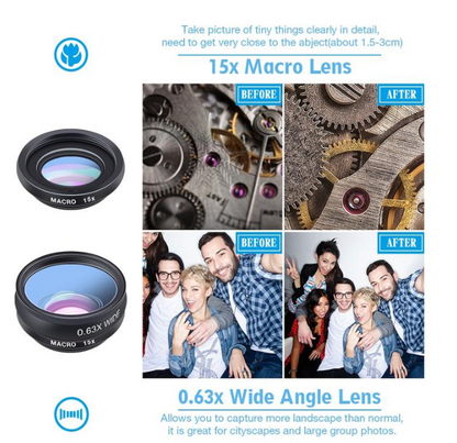 APEXEL Phone lens kit universal 10 in 1 Fisheye Wide Angle macro Lens CPL Filter Kaleidoscope+2X telescope Lens for smartphone