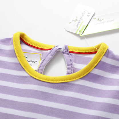 European and American Girl Dress Embroidered Giraffe