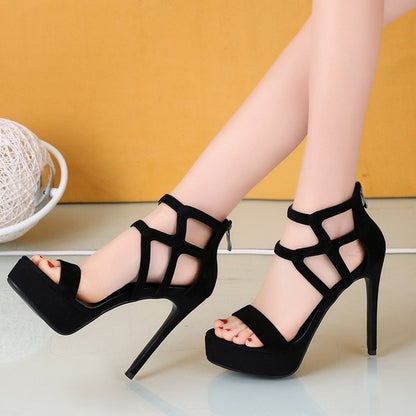 New size suede women's shoes with back zip