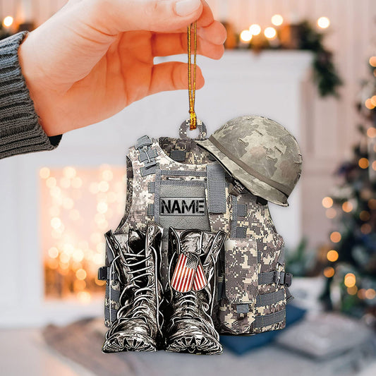 Personalized Veteran Soldier Backpack Charm Acrylic