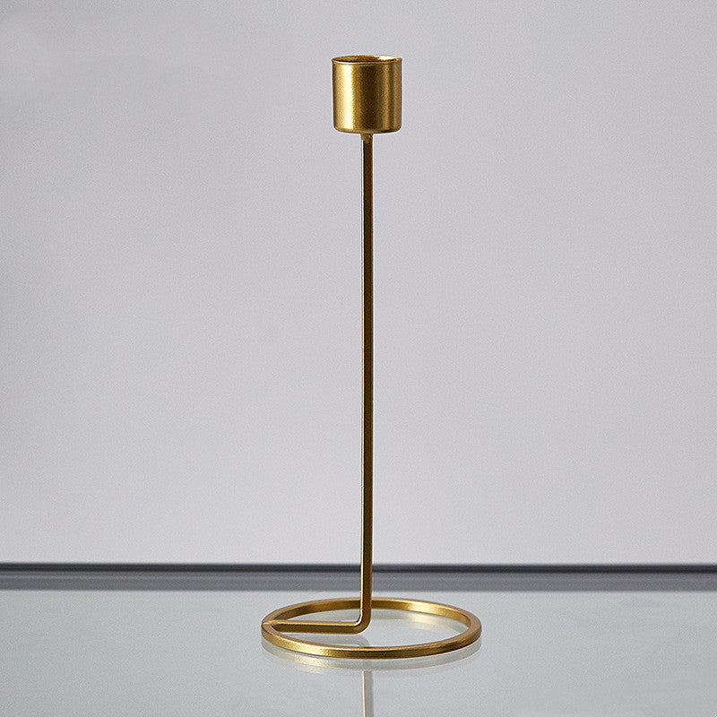 Iron Art Perforated Candlestick Table Decoration Candlelight Dinner Props