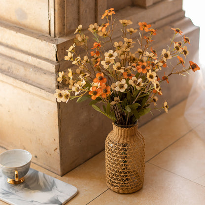 Straw Glass Vase Flower Arrangement Living Room Decoration