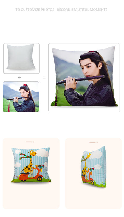 DIY Custom Photo Car Sofa Real-life Double-sided Logo Quilt Dual-use Cushion