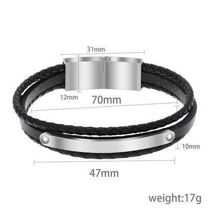 Men's leather braided bracelet