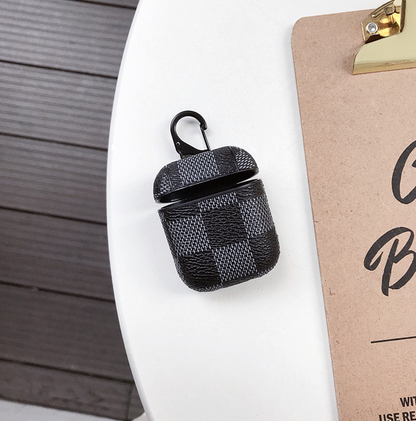 Compatible with  Jacket anti-lost hook wireless Bluetooth headset 2 generation leather case lattice hard shell tide
