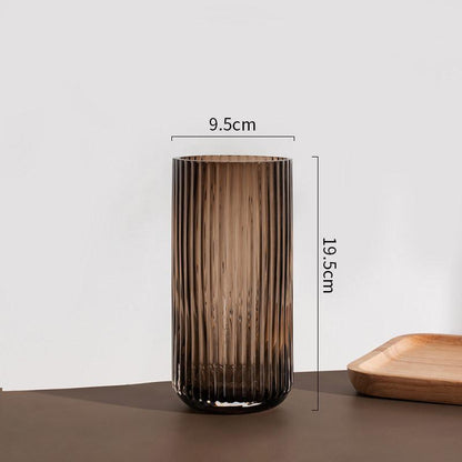 Home Fashion Decoration Color Vertical Striped Glass Vase