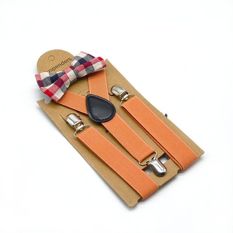 New Children's Suspender Printed Bow Tie Set