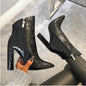 Women Shoes High Heels Leather White Ankle Boots - FLIPSTYLEZLLC