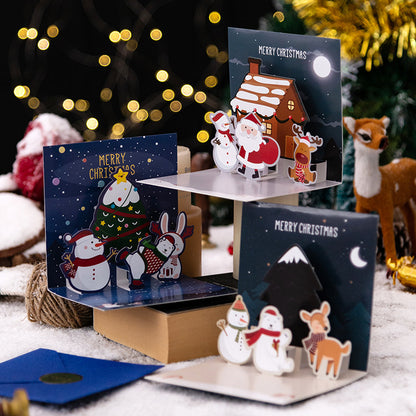 3D Three-dimensional Greeting Card Creative Christmas Eve